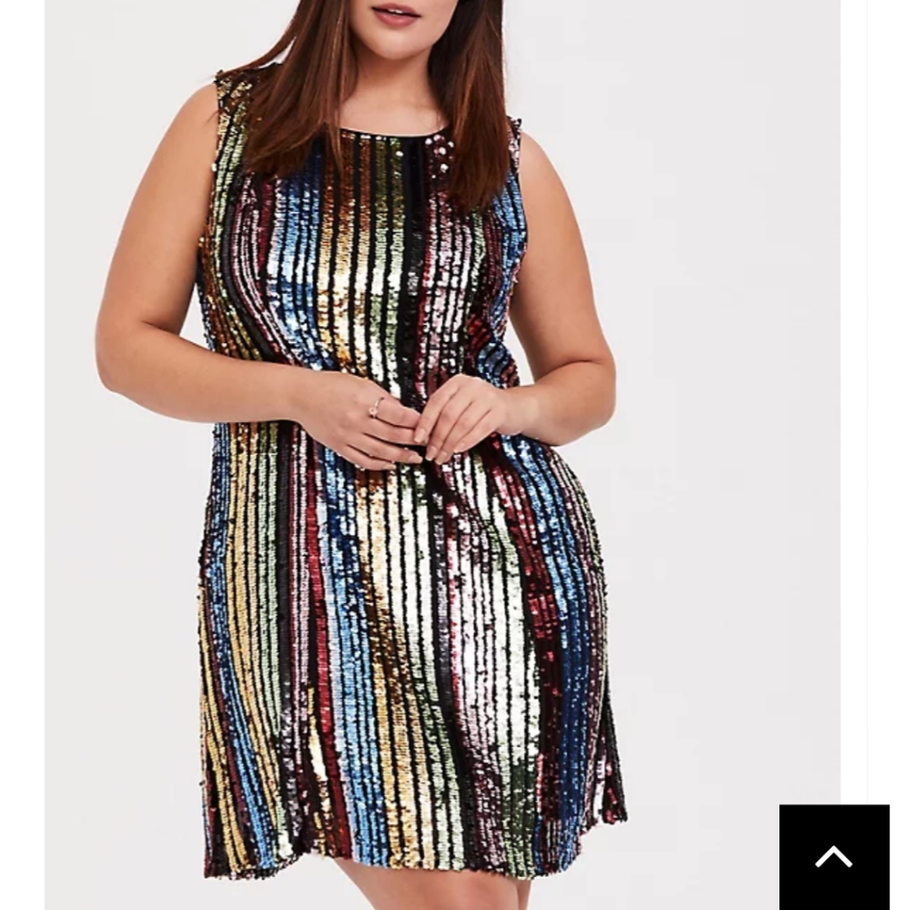 Torrid rainbow sequin stripe dress